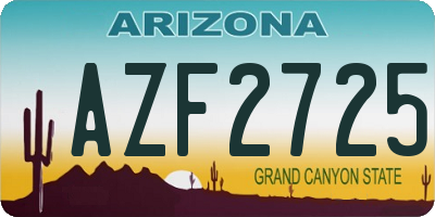 AZ license plate AZF2725