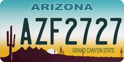 AZ license plate AZF2727