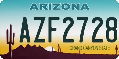 AZ license plate AZF2728