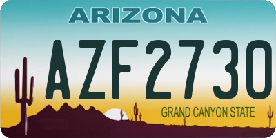 AZ license plate AZF2730