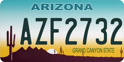 AZ license plate AZF2732