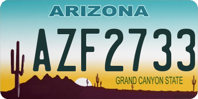 AZ license plate AZF2733