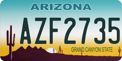 AZ license plate AZF2735