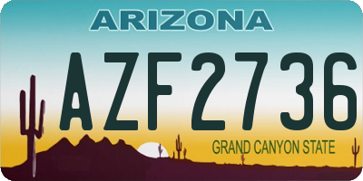 AZ license plate AZF2736