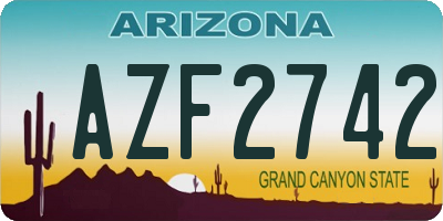 AZ license plate AZF2742