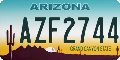 AZ license plate AZF2744