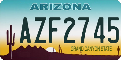AZ license plate AZF2745