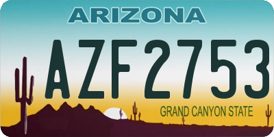 AZ license plate AZF2753