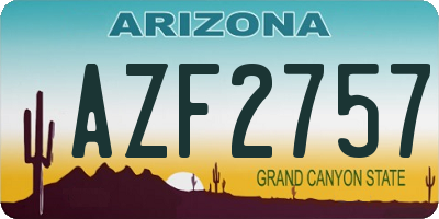 AZ license plate AZF2757