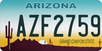 AZ license plate AZF2759