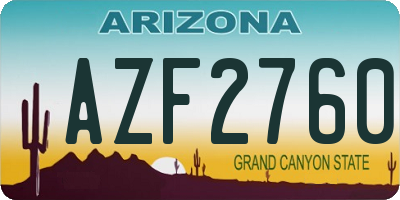 AZ license plate AZF2760