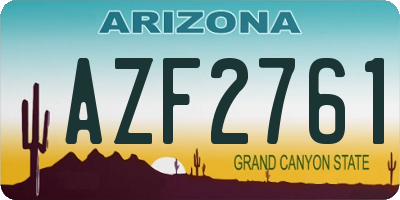 AZ license plate AZF2761