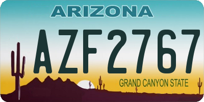 AZ license plate AZF2767