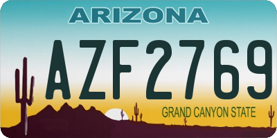 AZ license plate AZF2769