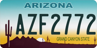 AZ license plate AZF2772