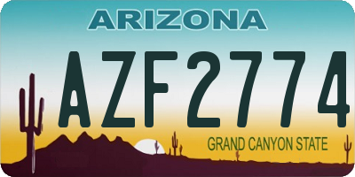 AZ license plate AZF2774