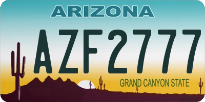AZ license plate AZF2777