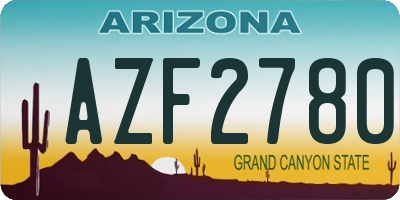 AZ license plate AZF2780