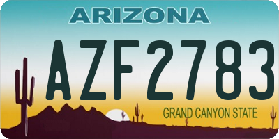 AZ license plate AZF2783