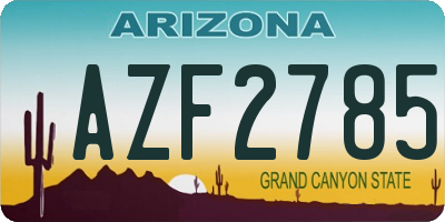 AZ license plate AZF2785