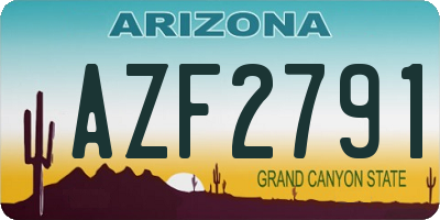 AZ license plate AZF2791