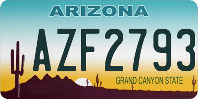 AZ license plate AZF2793