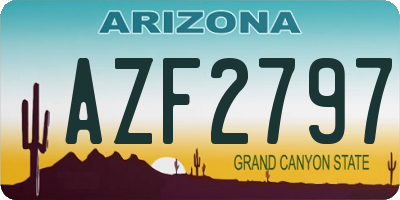 AZ license plate AZF2797