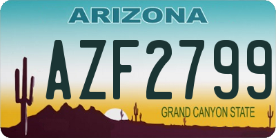 AZ license plate AZF2799