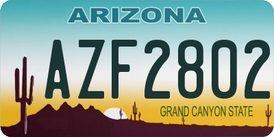 AZ license plate AZF2802