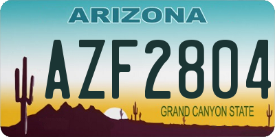 AZ license plate AZF2804