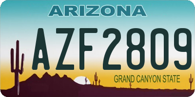 AZ license plate AZF2809