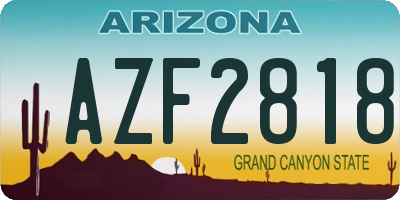 AZ license plate AZF2818
