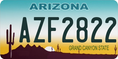 AZ license plate AZF2822