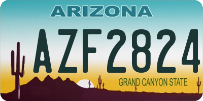 AZ license plate AZF2824