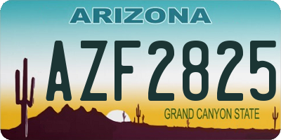 AZ license plate AZF2825