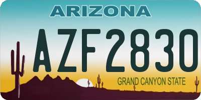 AZ license plate AZF2830