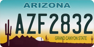 AZ license plate AZF2832
