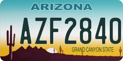 AZ license plate AZF2840