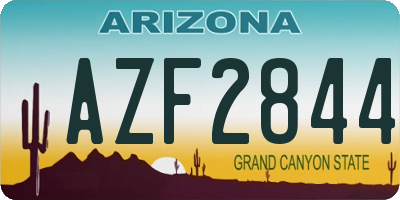AZ license plate AZF2844