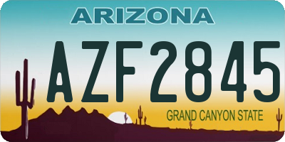 AZ license plate AZF2845