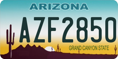 AZ license plate AZF2850