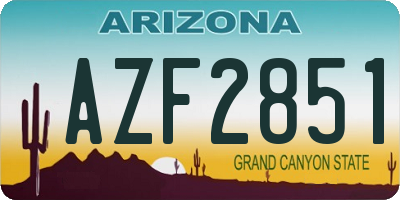 AZ license plate AZF2851