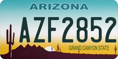 AZ license plate AZF2852