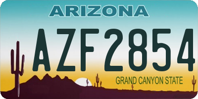AZ license plate AZF2854