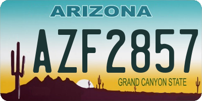 AZ license plate AZF2857