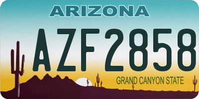 AZ license plate AZF2858