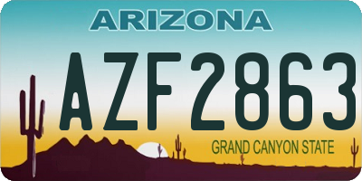 AZ license plate AZF2863