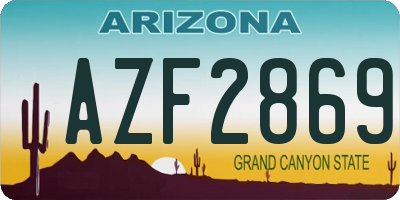 AZ license plate AZF2869
