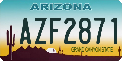 AZ license plate AZF2871
