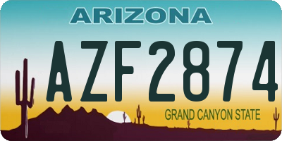 AZ license plate AZF2874